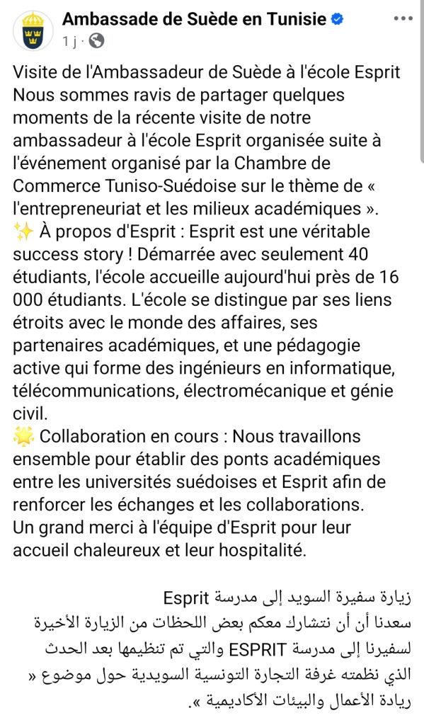 L'ambassadrice de Suède à Esprit